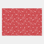 咲く白いハイビスカスの花（赤） ラッピングペーパーシート (正面3)