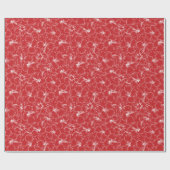 咲く白いハイビスカスの花（赤） ラッピングペーパー (フラット)