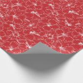 咲く白いハイビスカスの花（赤） ラッピングペーパー (角)