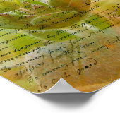 咲く白い花のヴィンテージ手書き ポスター (角)