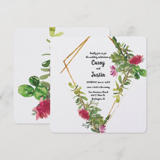 咲く砂漠の花 招待状 (正面/裏面)