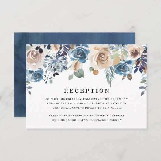 咲く美しい |ウェディングレセプションカード 招待状 (正面/裏面)