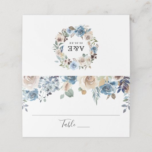 咲く美しい |パーソナライズされたの結婚座席表 プレイスカード (外部開封)