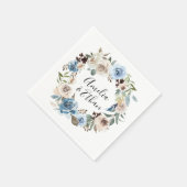 咲く美しい |パーソナライズされた結婚s スタンダードカクテルナプキン (角)