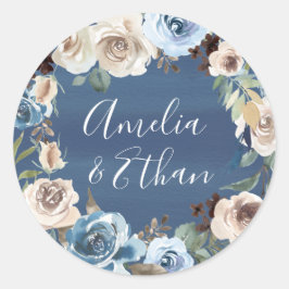 咲く美しい |パーソナライズされた結婚s ラウンドシール