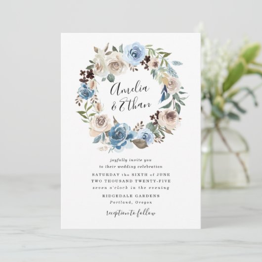 咲く美しい |フローラ結婚式招待状 招待状 (スタンド正面)