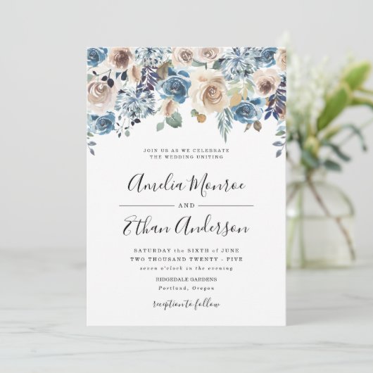 咲く美しい |フローラ結婚式招待状 招待状 (スタンド正面)