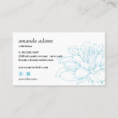 咲く美しい |ライトブルースキンケアエステティシャン 名刺 (裏面)