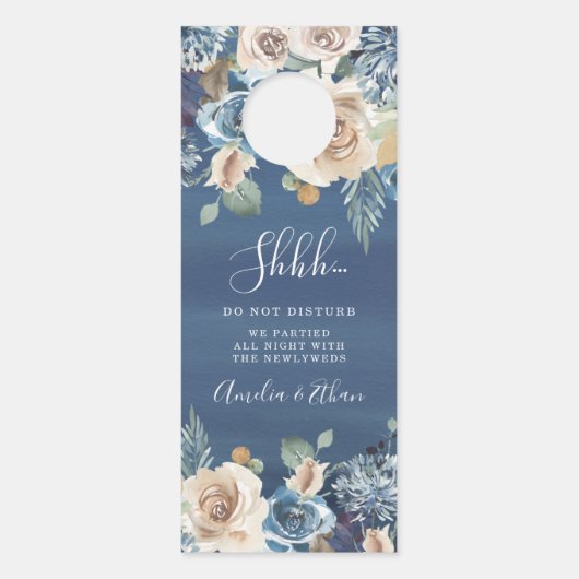 咲く美しい |結婚へようこそ&邪魔しない ドアノブサイン (裏面)