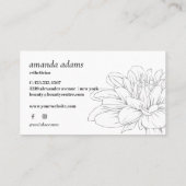 咲く美しい | 金ゴールドフラワースキンケアエステティシャン 名刺 (裏面)