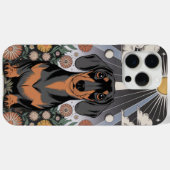 咲く花に囲まれた天のダックスシュント Case-Mate iPhoneケース (裏面 (横))