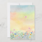 咲く花のワイルドフラワーベビーシャワー 招待状 (裏面)