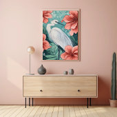 咲く花の中の白いツルインスパイア自然 ポスター