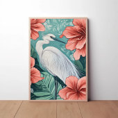 咲く花の中の白いツルインスパイア自然 ポスター