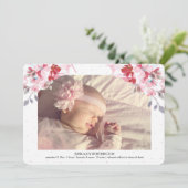 咲く花の写真の誕生の発表 案内状 (スタンド正面)