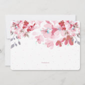 咲く花の写真の誕生の発表 案内状 (裏面)