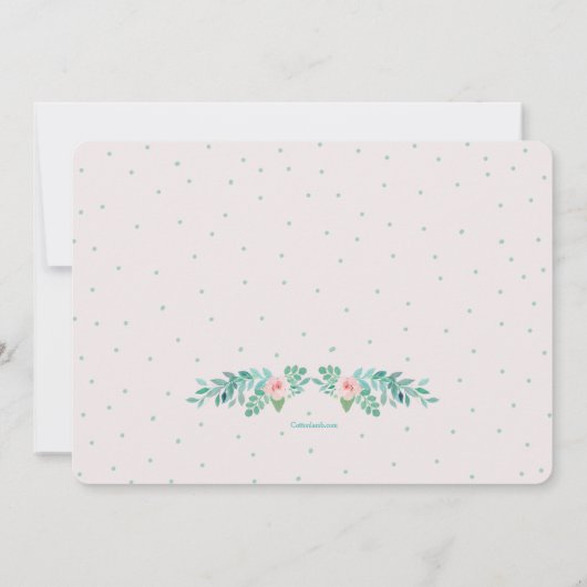 咲く花の写真の誕生の発表 案内状 (裏面)