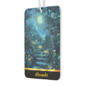 咲く花を通して魅惑的な月光の通路 カーエアーフレッシュナー (左)