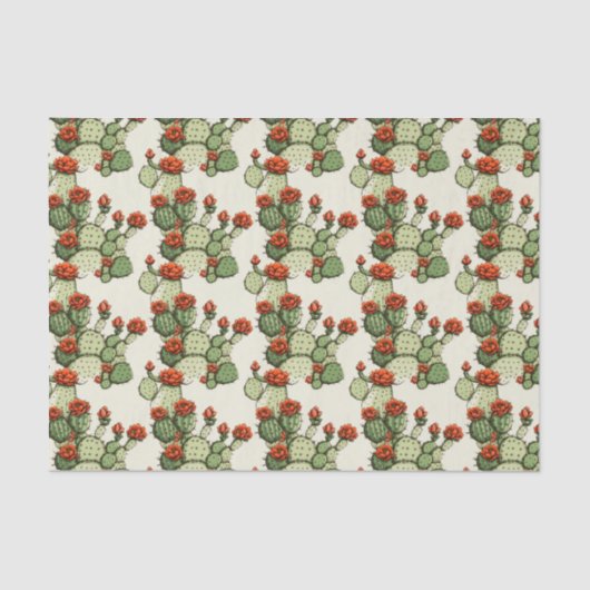 咲く花サボテン植物 薄葉紙 (正面)