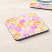 咲く花絞りフローラ絞り染め柄 コースター (左側)