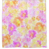 咲く花絞りフローラ絞り染め柄 シャワーカーテン (正面)