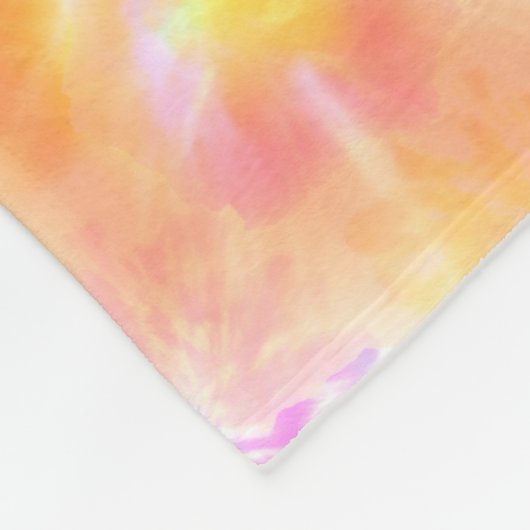 咲く花絞りフローラ絞り染め柄 フリースブランケット (角)