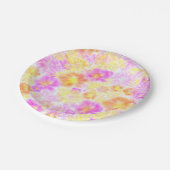 咲く花絞りフローラ絞り染め柄 ペーパープレート (アングル)