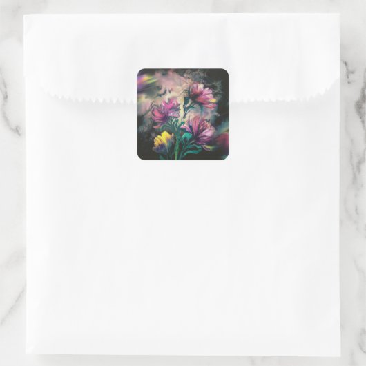 咲く花 スクエアシール (バッグ)