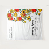 咲く花 タペストリー (正面(横))