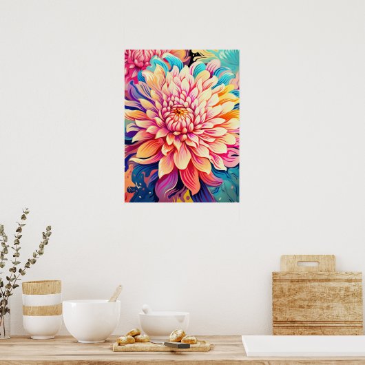 咲く花 ポスター (キッチン)