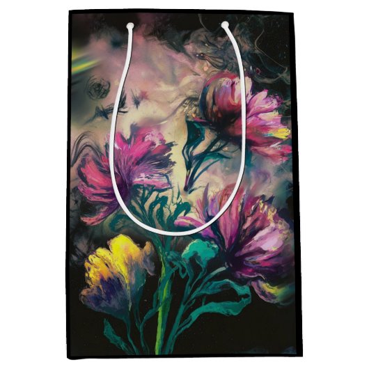 咲く花 ミディアムペーパーバッグ (正面)