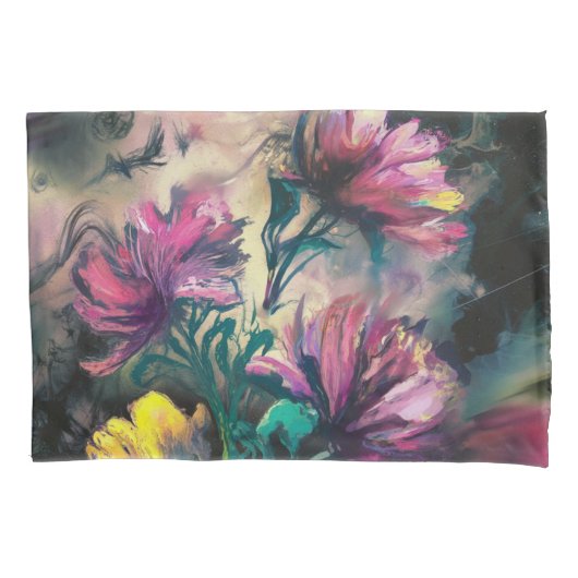 咲く花 枕カバー (正面)