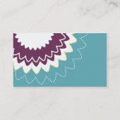 咲く花-紫色、緑ティール（緑がかった色） 名刺 (裏面)