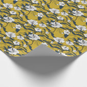 咲く花:黄色いヴィンテージシームレス。 ラッピングペーパー (角)