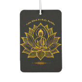 咲く蓮の花の中の金仏 カーエアーフレッシュナー (正面)