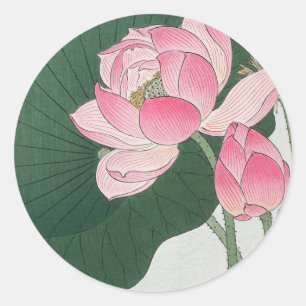 咲く蓮の花 ラウンドシール