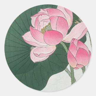 咲く蓮の花 ラウンドシール