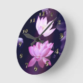 咲く蓮の花 ラウンド壁時計 (傾斜)