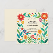 咲く誕生日 招待状 (正面/裏面)