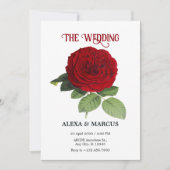 咲く赤い結婚バラ 招待状 (正面)
