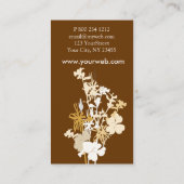 咲く野生花の花屋のモダンのプロフェッショナル スクエア名刺 (裏面)