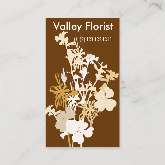 咲く野生花の花屋のモダンのプロフェッショナル スクエア名刺 (正面)