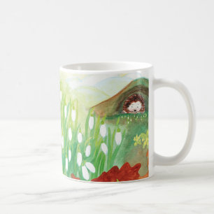 咲く雪だるまとハリネズミ コーヒーマグカップ