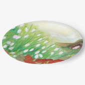 咲く雪だるまとハリネズミ ペーパープレート (アングル)