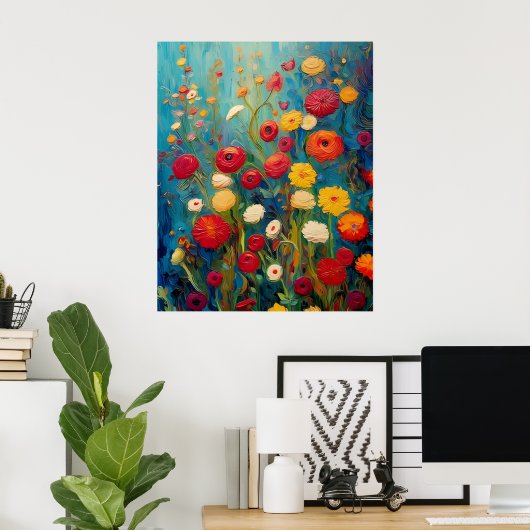 咲く静けさ ポスター (ホームオフィス)