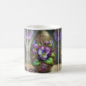 咲く鳥の足スミレ野花イースターエッグ コーヒーマグカップ (中央)