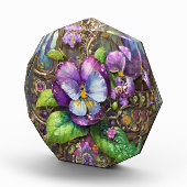 咲く鳥の足スミレ野花イースターエッグ フォトブロック (右)