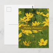 咲く黄色いデイジー ポストカード (正面/裏面)