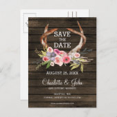 咲く〔雄ジカの〕枝角カントリーシック結婚ズ 案内ポストカード (正面/裏面)