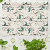 咲くSucculentsパターン キッチンタオル (折り畳み)